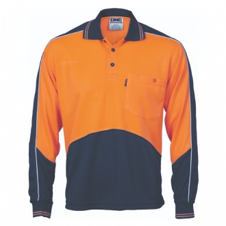 DNC Hi-Vis Panel Polo Shirt Long Sleeve