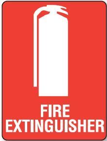 Sticker FIRE EXTINGUISHER + picto, 240mm x 180mm