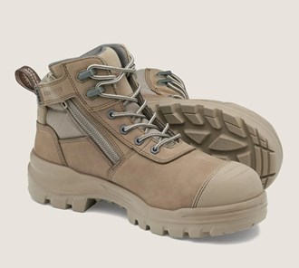 Blundstone Unisex Rotoflex Nubuck Zip Sided Safety Boot