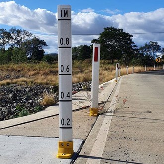 Flood Depth Indicator 1m Post Steel Flex 0.2-1m  (Double Sided) 
