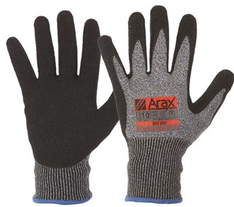 Pro Choice Arax Dry Grip Cut 5 Latex Crinkle Dip Glove