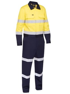 Bisley HiVis Taped Overall with Waist Zip Opening