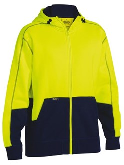 Bisley Hoodie Full Zip Fleece Hi Vis