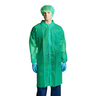 Labcoat Disposable NO POCKET Carton of 100