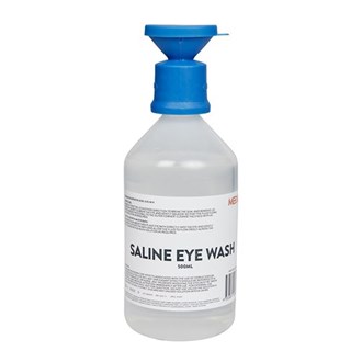 Mediq Eyewash Saline Solution 500ml with Eye Shower Cap