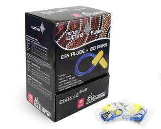 YSF Wave Bullet Ear Plugs Corded, Box of 100