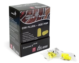 YSF Wave Bullets Ear Plugs, Box of 200