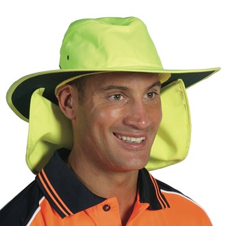 DNC Hat With Neck Flap Hivis 