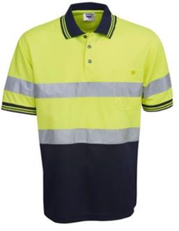 Blue Whale Polo Micromesh Hi-Vis taped Short Sleeve