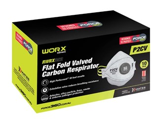 Force 360 P2CV Flat Fold Valved Carbon Respirator, Box of 10