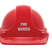 Hard Hat Vented TUFFGARD With FIRE WARDEN Printed on front, Red