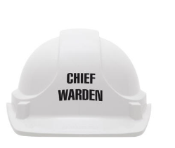 Hard Hat Vented TUFFGARD With CHIEF WARDEN Printed on front, White