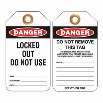 Tag DANGER DO NOT USE Pk/25 80x140mm PVC,