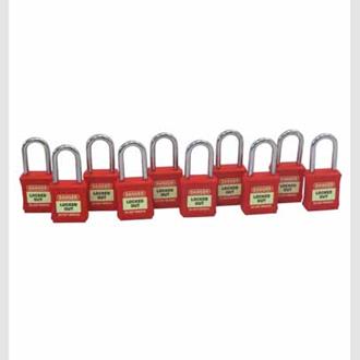 Lockout Padlock Keyed Alike Pk10, Red