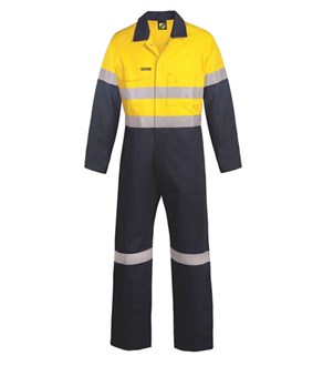 Workcraft Hi Vis Two Tone Cotton Drill Coveralls with CSR Reflective Tape, Regular